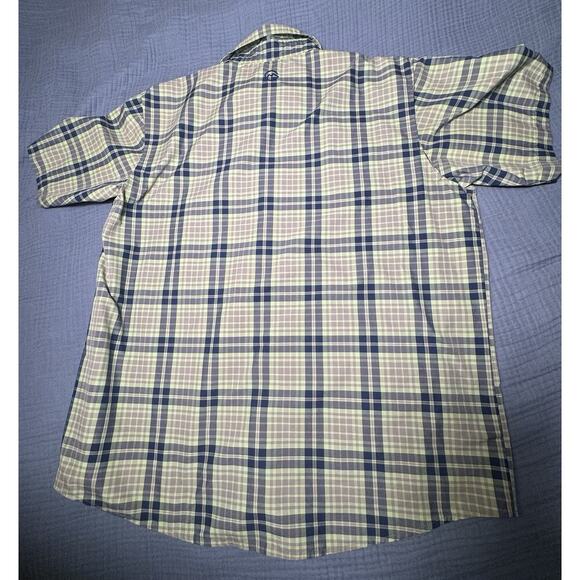 Magellan Shirt Mens Extra Large Green Plaid Mag Wick Loose Fit Untuck Fish Gear - Picture 2 of 7